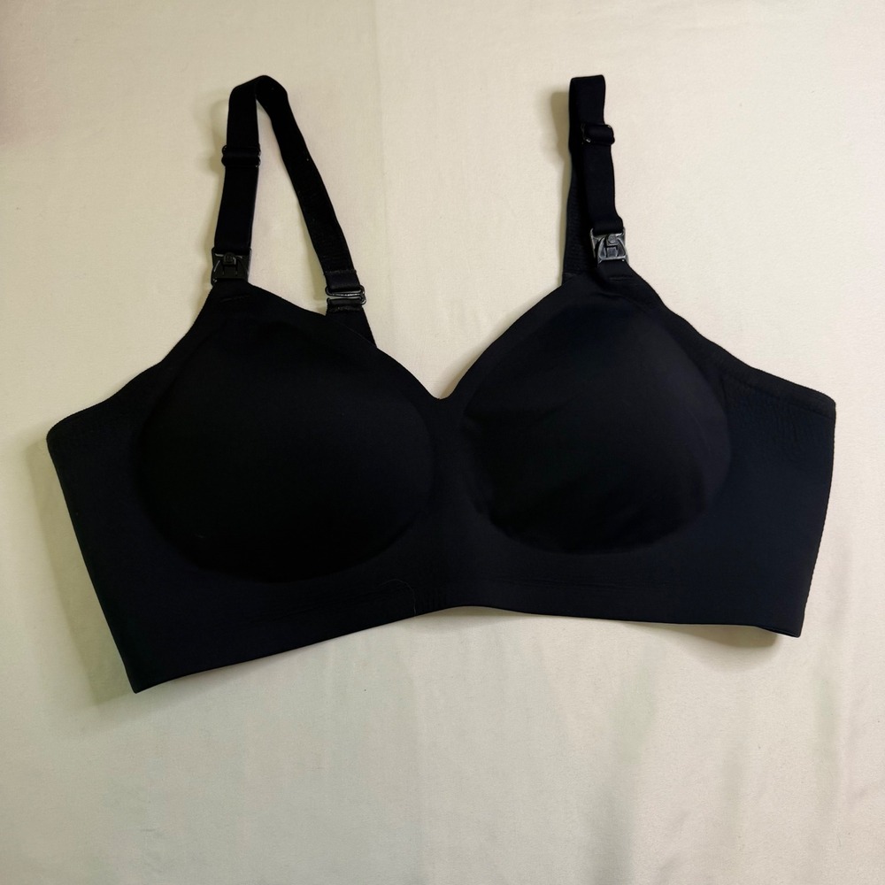 Momcozy Nursing Bra Black Wireless Seamless Maternity Breastfeeding Large
